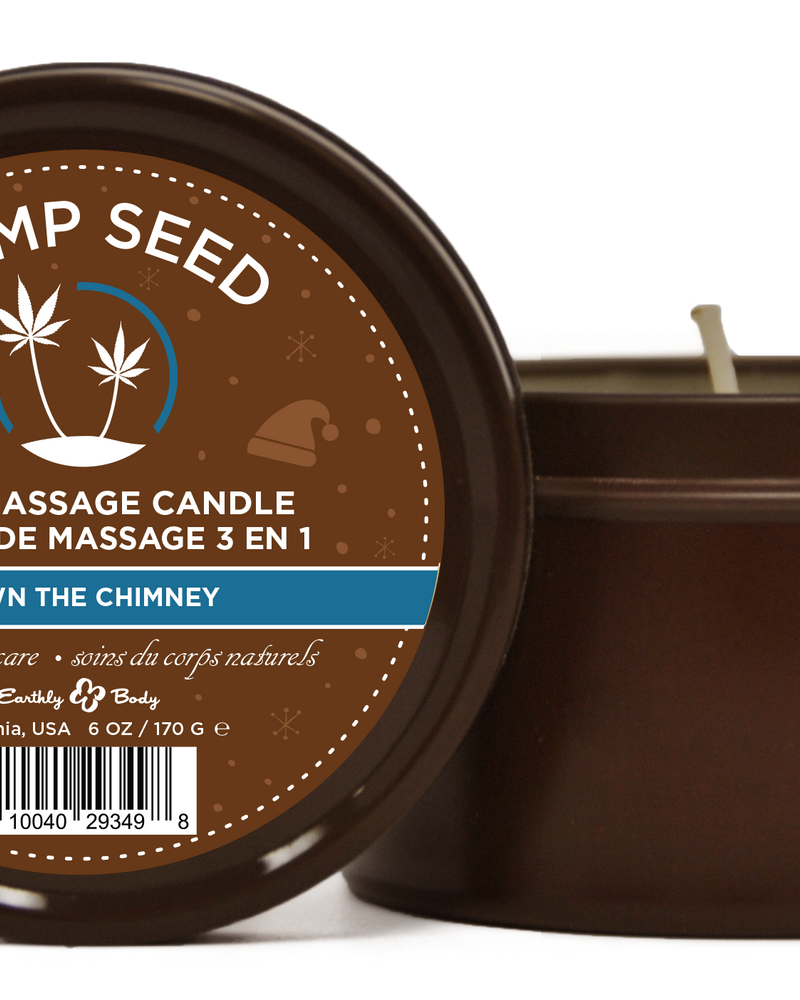 "Hemp Seed 3-in-1 Massage Candle Down the Chimney 6oz/ 170 G EB-HSCH021B"