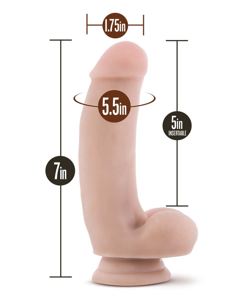 "Dr. Skin Silicone - Dr. Samuel - 7 Inch Dildo With Suction Cup - Vanilla BL-16733"