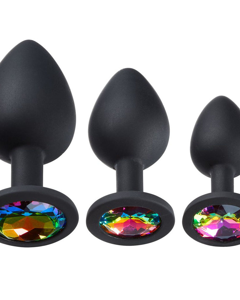 "Cloud 9 Novelties Gems Silicone Anal Plug - Includes Small, Med & Large Size WTC305KIT"