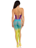 Ombre Footless Bodystocking - One Size - Ocean