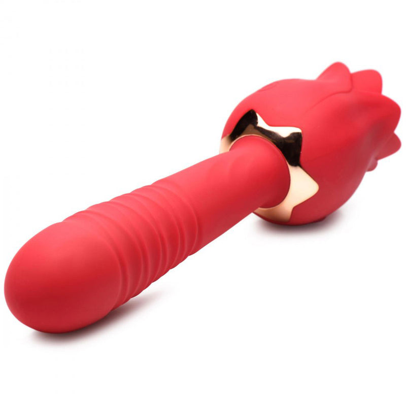 "Bloomgasm Racy Rose Thrust and Lick Vibrator - Red INM-AH070"