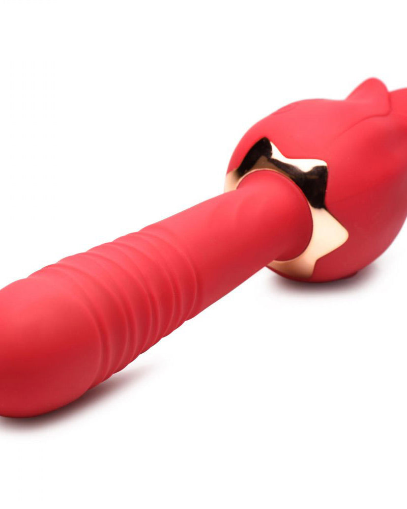 "Bloomgasm Racy Rose Thrust and Lick Vibrator - Red INM-AH070"