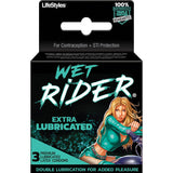 "Wet Rider - Extra Lubricated Condoms - 3 Pack LS9856"