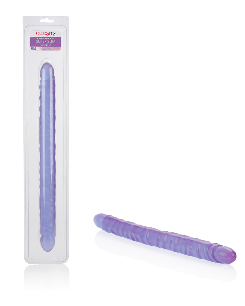 "Slim Jim Duo 17 Inches Veined Super Slim Dong - Purple SE0280902"