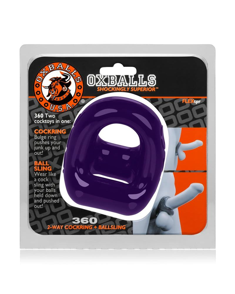 2-Way Cockring And Ballsling - Purple