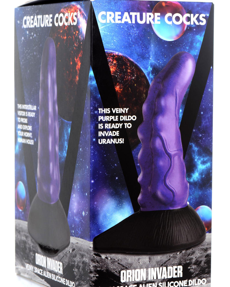 Orion Invader Veiny Space Alien Silicone Dildo - Purple