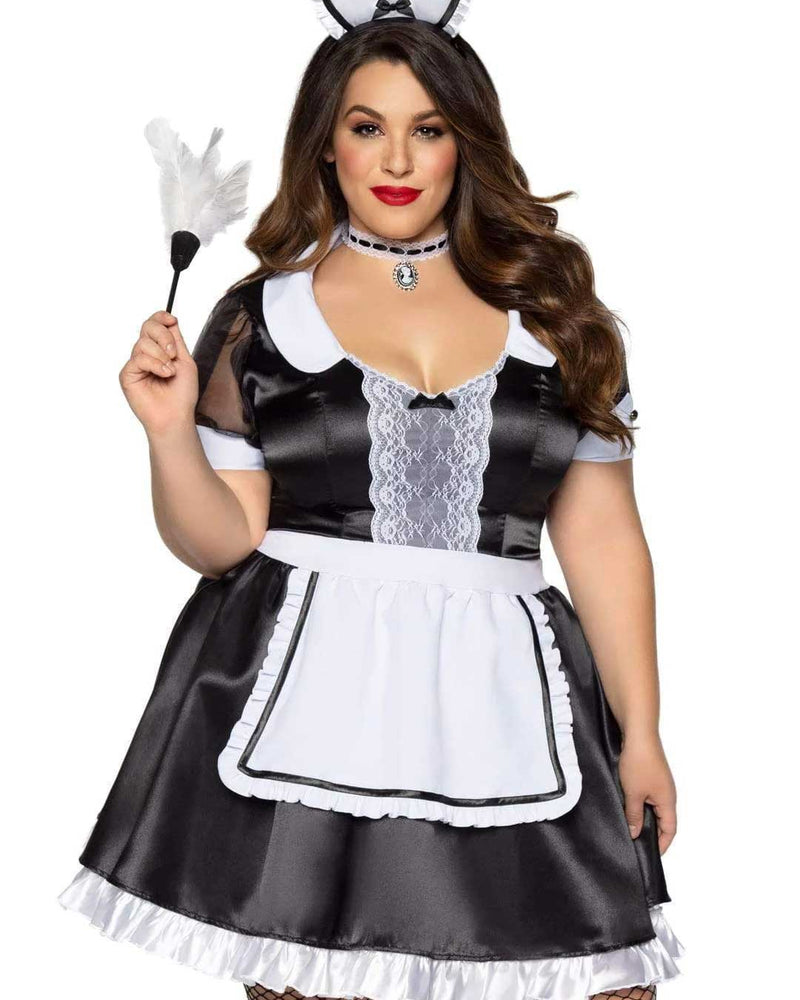 "Plus Classic French Maid Costume - 1x/2x - Black / White LA-86922XBK1X2"