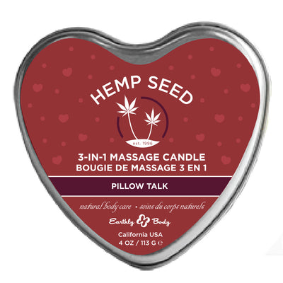 "Hemp Seed 3-in-1 Massage Candle - Pillow Talk - 4 Oz EB-HSCV022A"