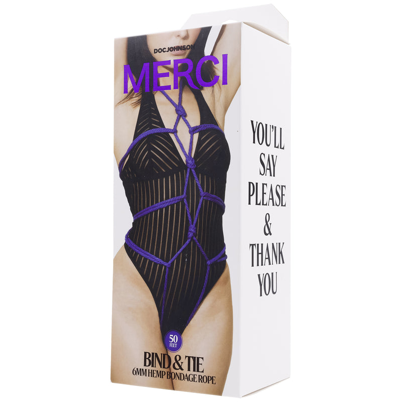 "Merci - Bind and Tie - 6mm Hemp Bondage Rope - 50 Feet - Violet DJ2404-66-BX"