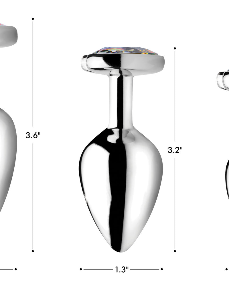 Rainbow Prism Heart Anal Plug - Medium