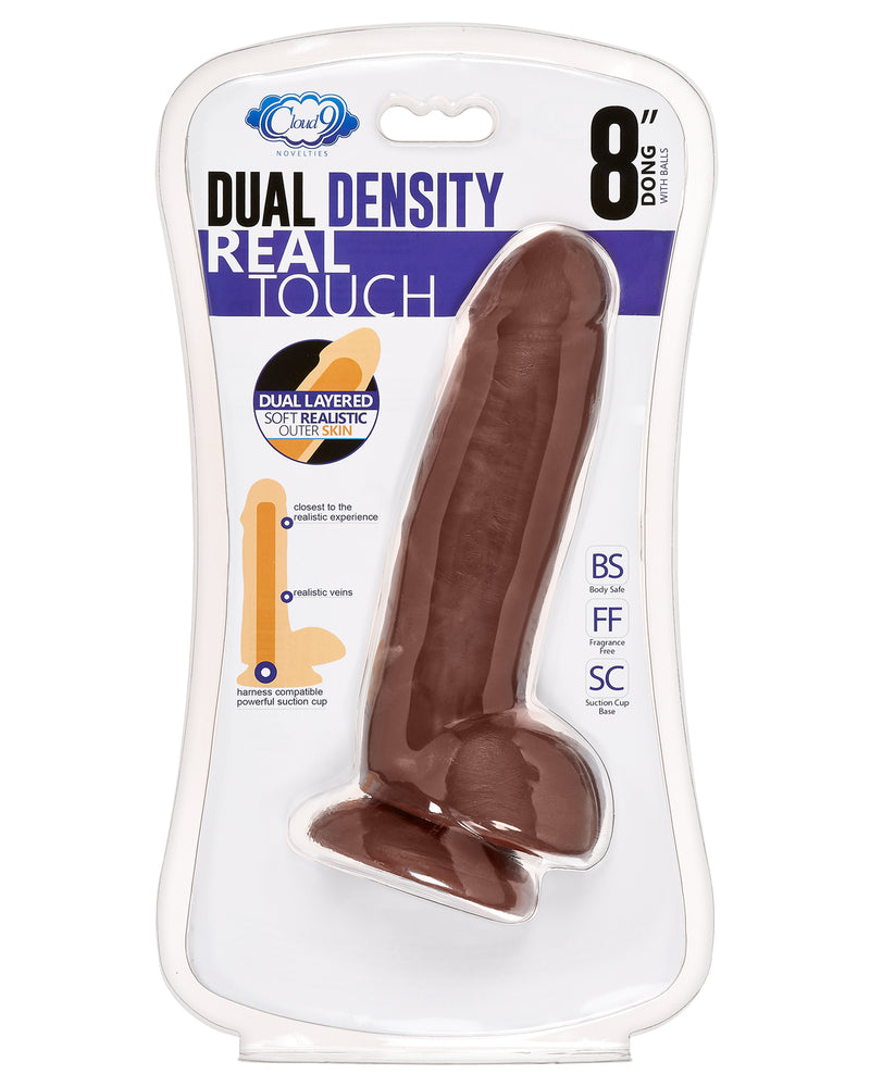 8" Dual Density Real Touch Thick with Realistic Painted Veins and Balls - Brown