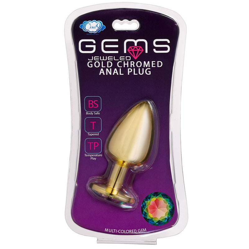 "Cloud 9 Novelties Anal Gems Jeweled Gold Chromed - Large WTC311"