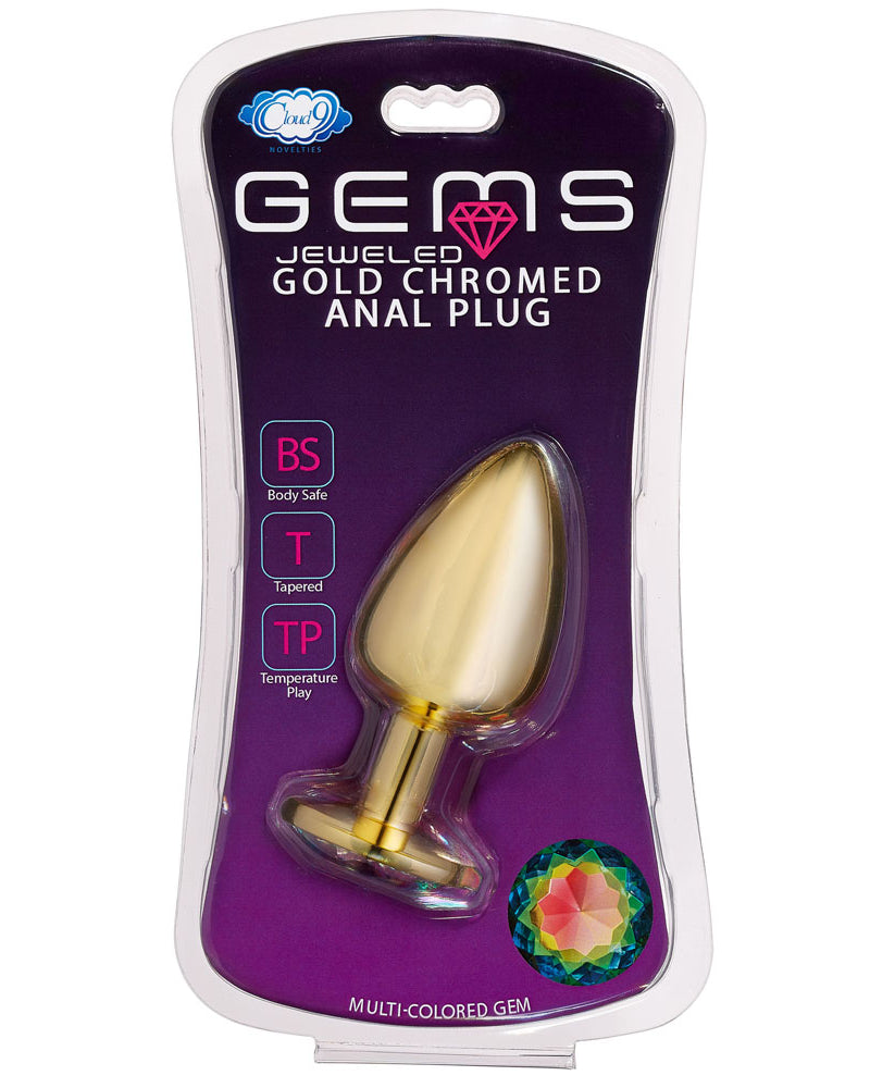"Cloud 9 Novelties Anal Gems Jeweled Gold Chromed - Large WTC311"