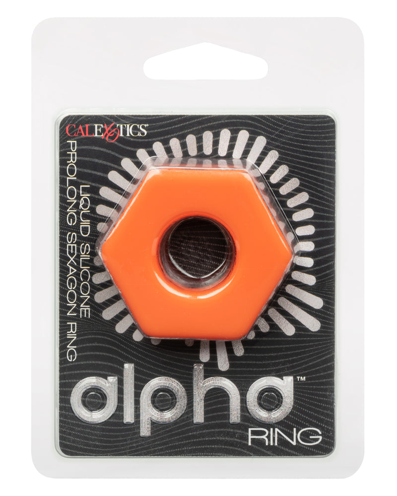 Alpha Liquid Silicone Prolong Sexagon Ring - Orange