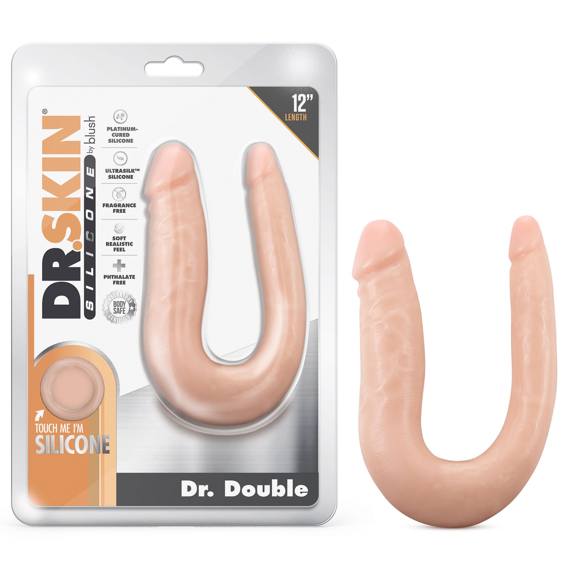 "Dr. Skin Silicone - Dr. Double - 12 Inch Double Dong - Vanilla BL-34103"