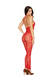 Rhinestone Bodystocking Dmnd - One Size - Poinsettia