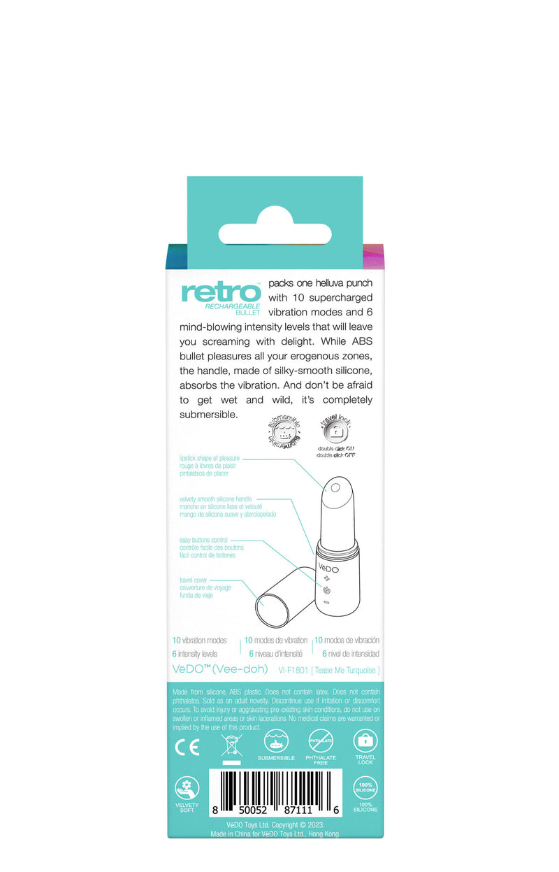 "Retro Rechargeable Bullet - Turquoise VI-F1801"