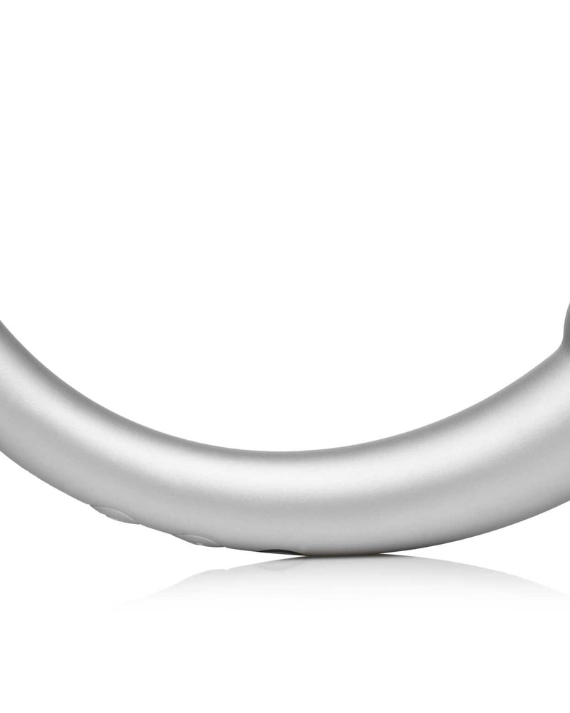 10x Vibra-Crescent Silicone Dual Ended Dildo - Silver