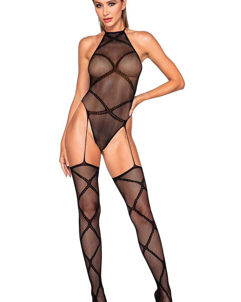Teddy Bodystocking - Talla única - Negro