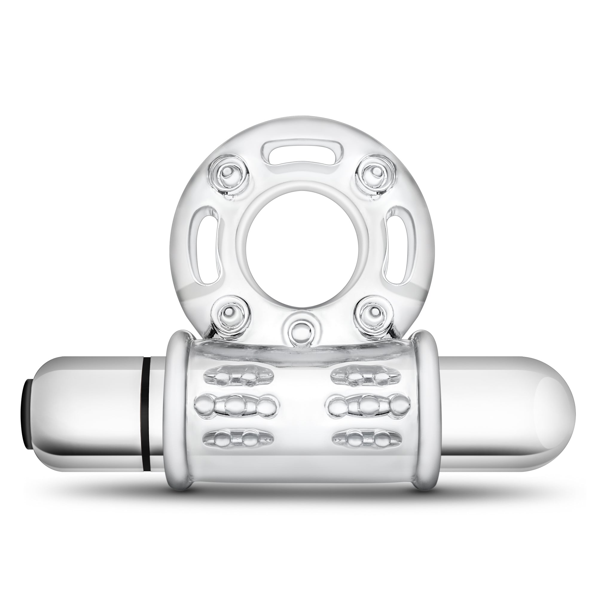 "Stay Hard 10 Function Vibrating Bull Ring - Clear BL-77912"