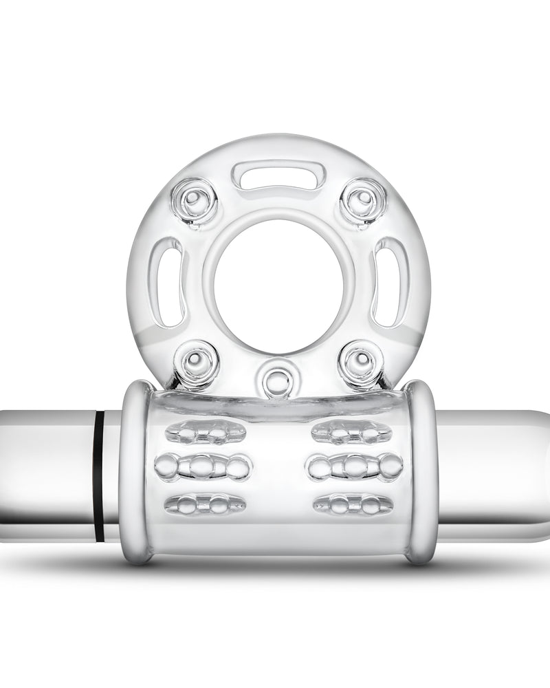 "Stay Hard 10 Function Vibrating Bull Ring - Clear BL-77912"
