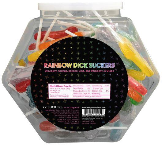 "Rainbow Dick Suckers - 72 Pack KG-NV070FB"