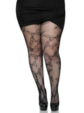 Butterfly Net Tights - 1x/2x - Black