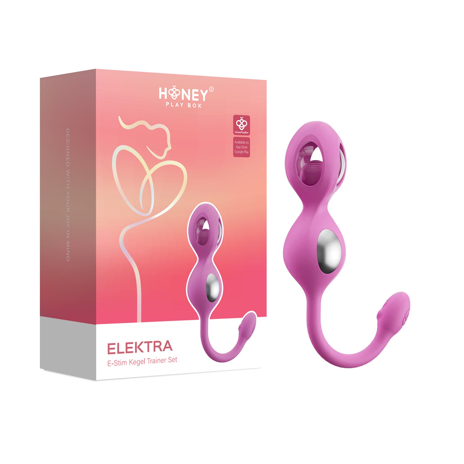 Elektra App-Enabled E-Stim Kegel Trainer Kit -Pink