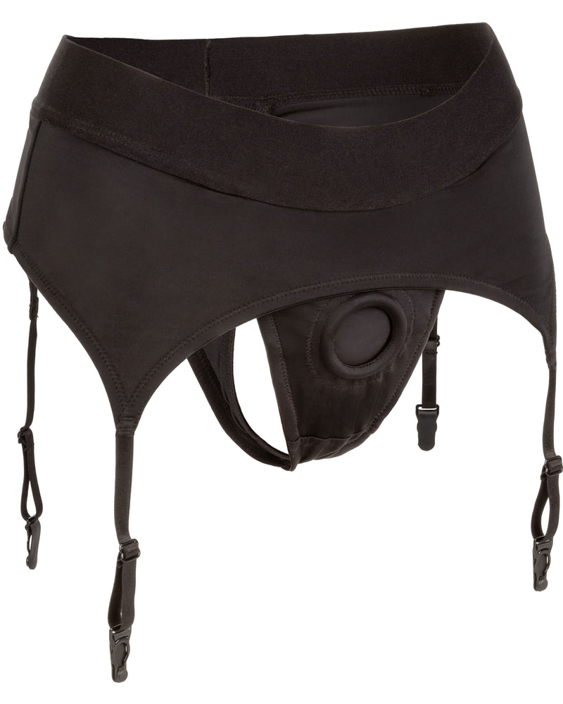 Boundless Thong With Garter - S/m - Black