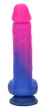 Naughty Bits Ombre Hombre XL Vibrating Dildo - - Pink/purple