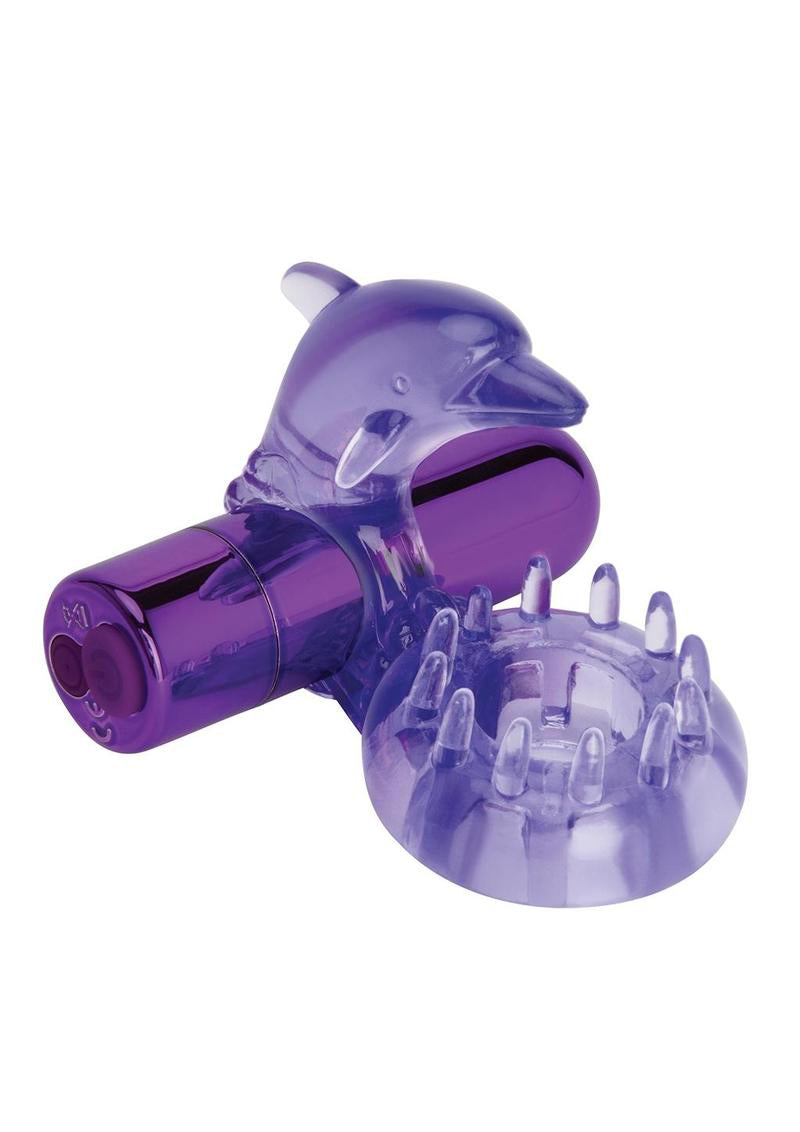 "Bodywand Rechargeable Dolphin Ring With Ticklers - Purple X-BW1501"