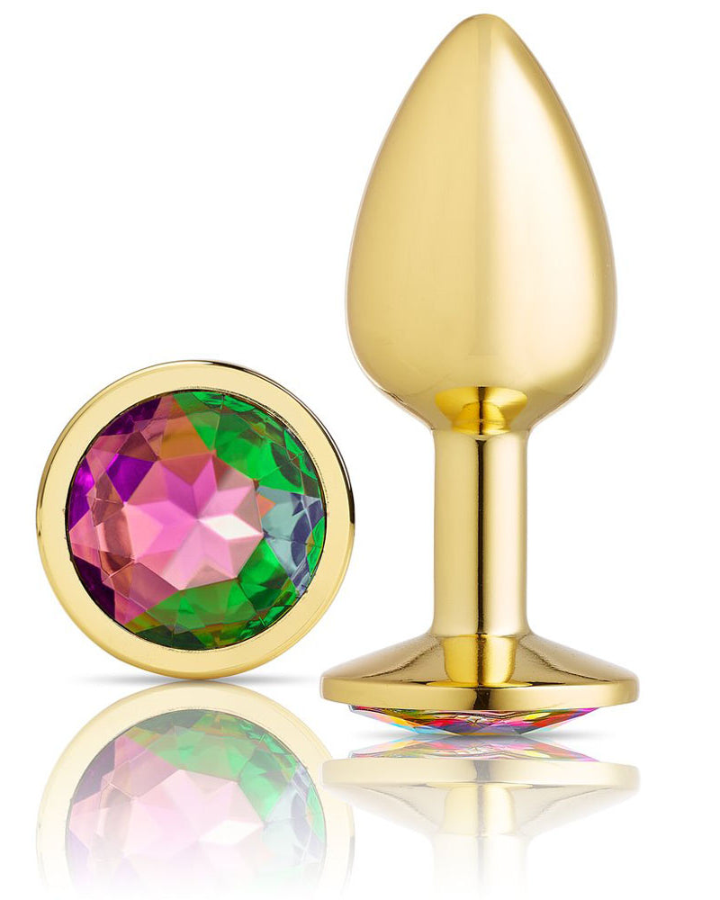Cloud 9 Novelties Anal Gems Jeweled Gold Chromed Anal Plug - Small