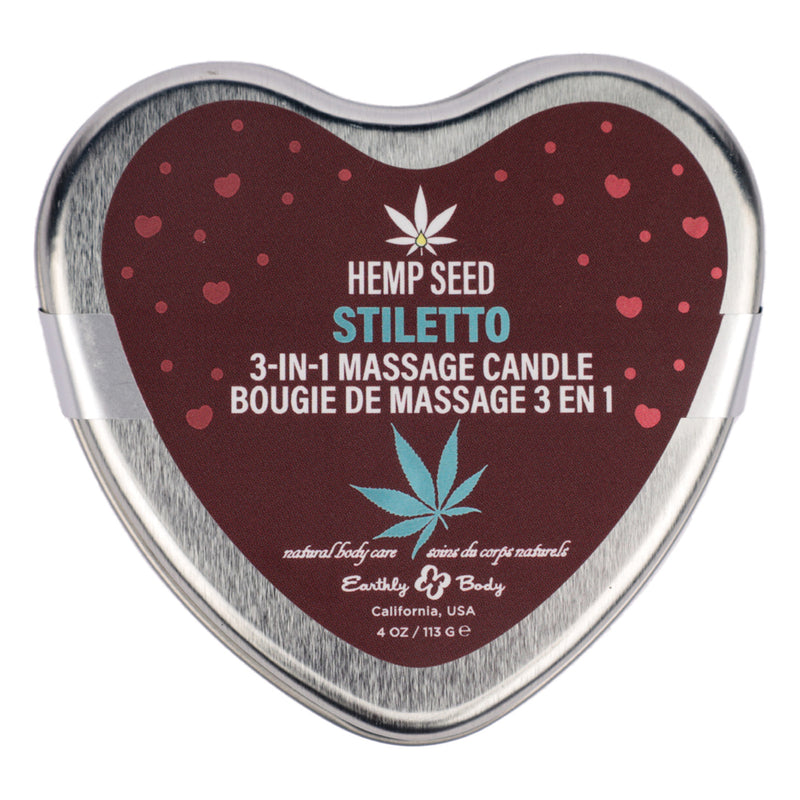 Hemp Seed 3 in 1 Massage Candle Stiletto 4.07oz EB-HSCV025C