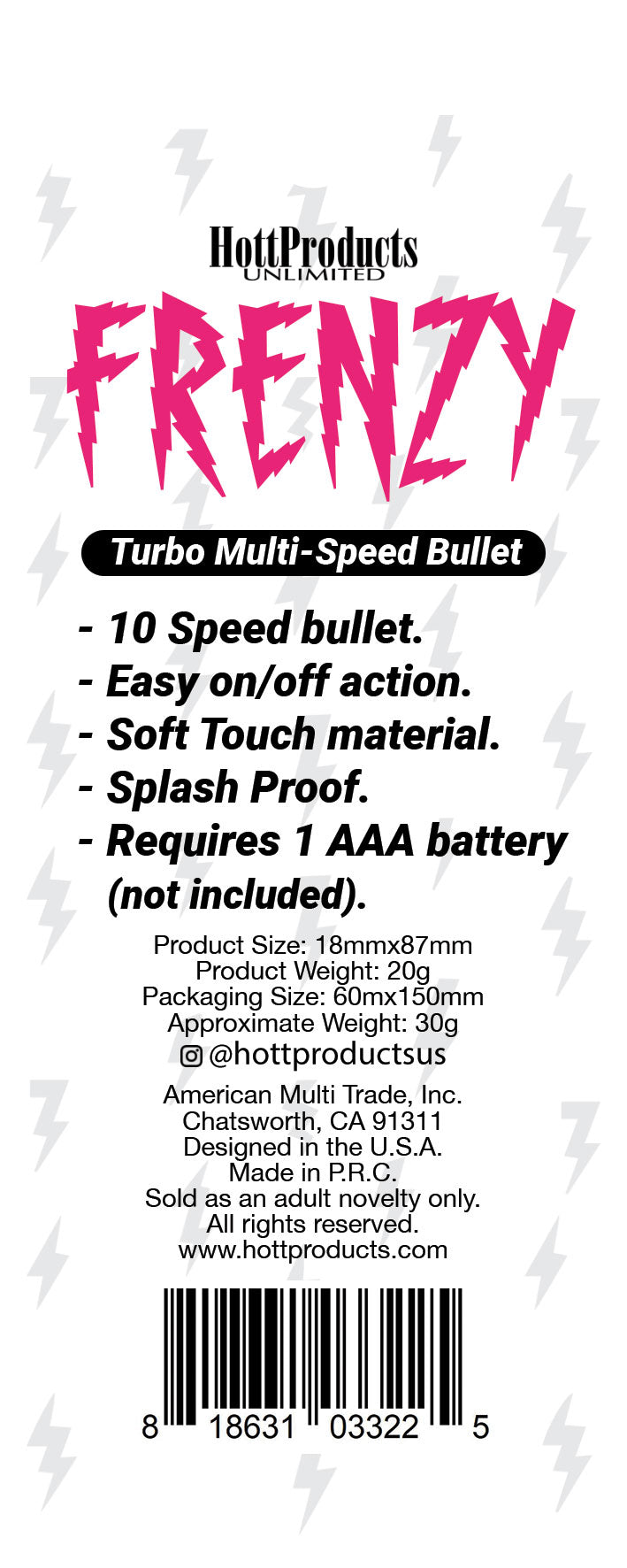 "Frenzy - Power Bullet- Black HTP3322"