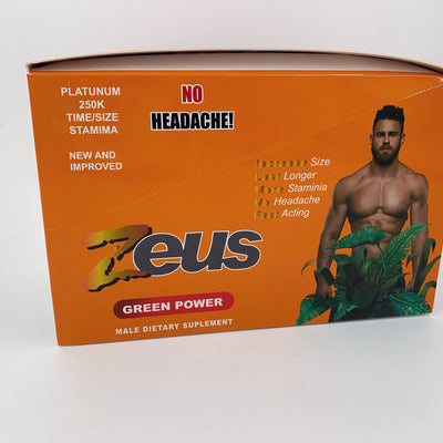 "Zeus Green Power Male Sexual Enhancement 24 Count Display JSZEUSGPD"