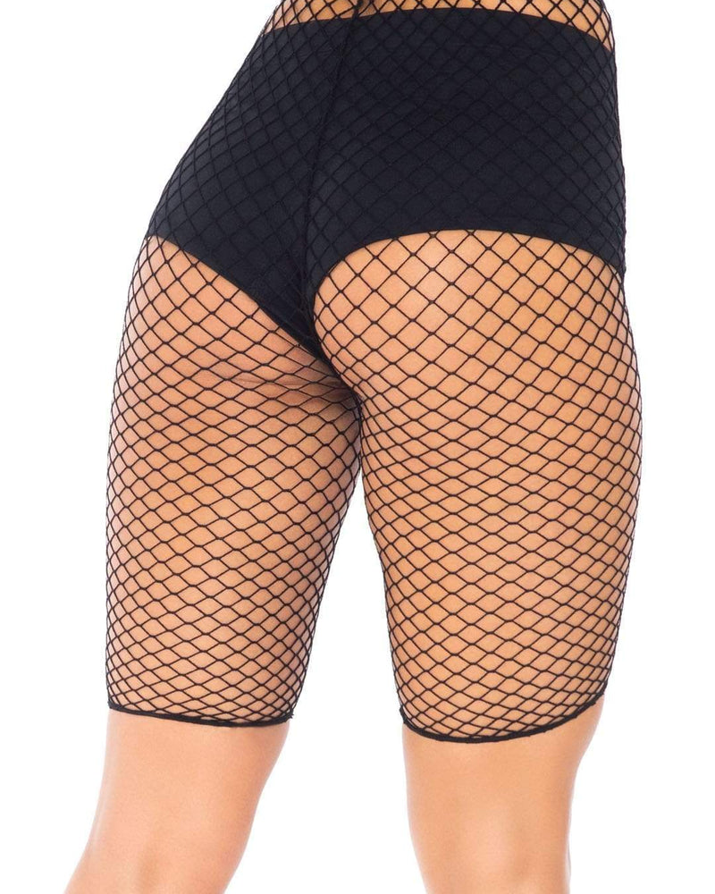 "Industrial Fishnet Biker Shorts - One Size - Black LA-8882BLK"