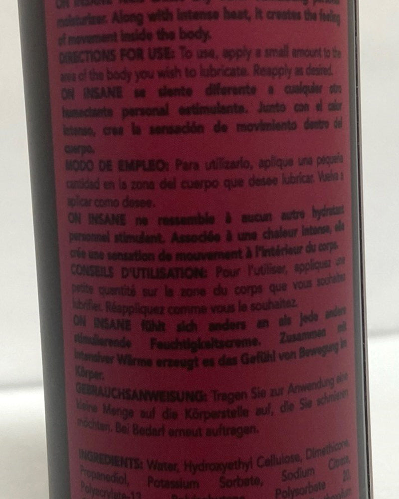 On Insane Ultra-Stimulating Glide Cherry Pop 2oz-57ml Bottle