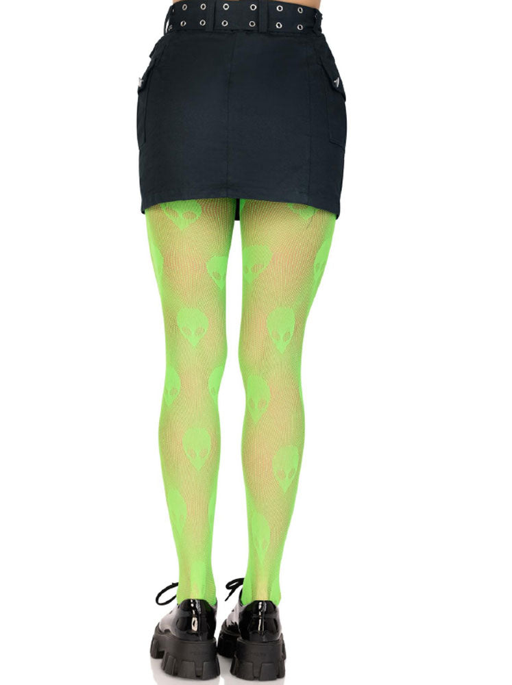 "Alien Net Tights - One Size - Green LA-9728GRNOS"