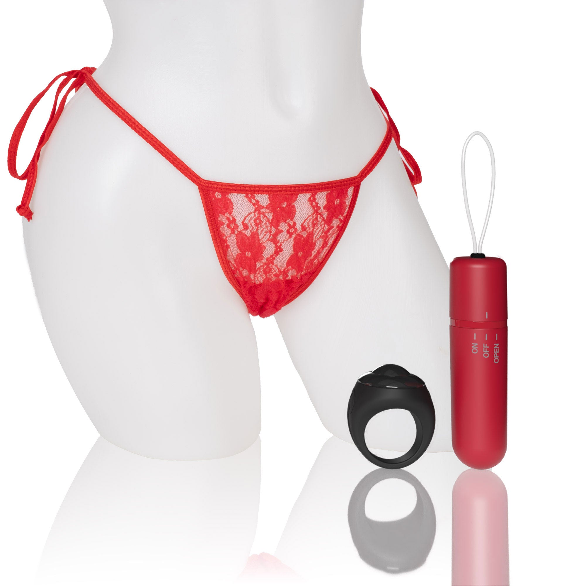 Screaming O 4t - Vibrating Panty Set With Remote Control Ring - Red