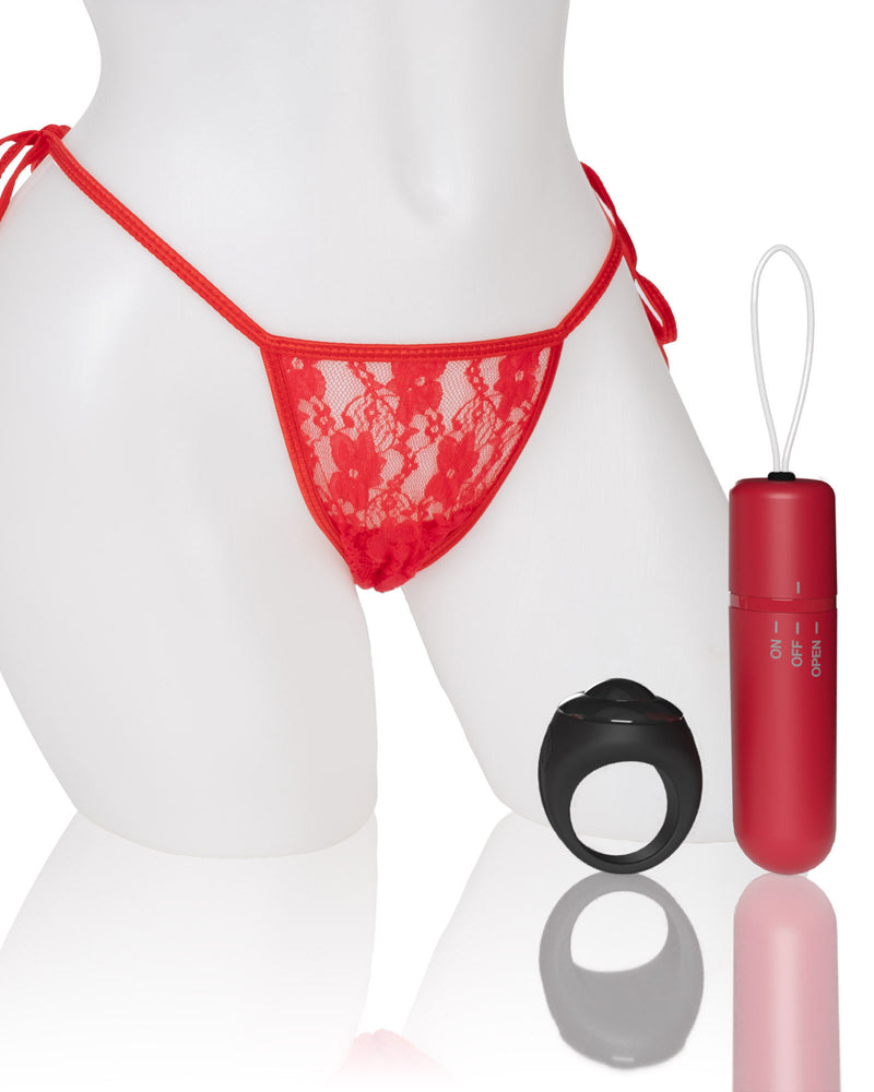 Screaming O 4t - Vibrating Panty Set With Remote Control Ring - Red