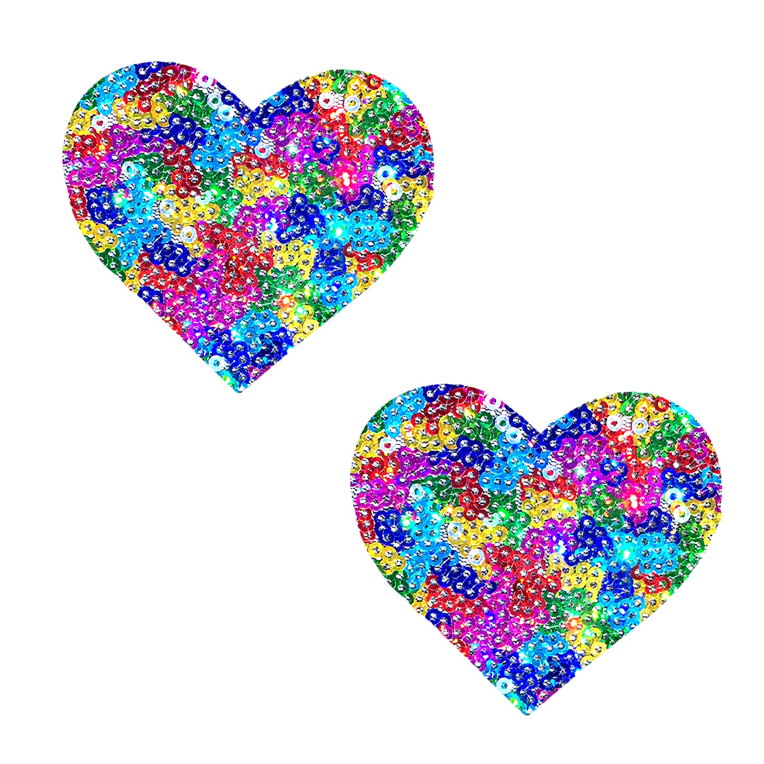 "Unipoo Sparkle Sequin Multicolor I Heart U Nipztix Pasties NN-UPO-HRT-NS"