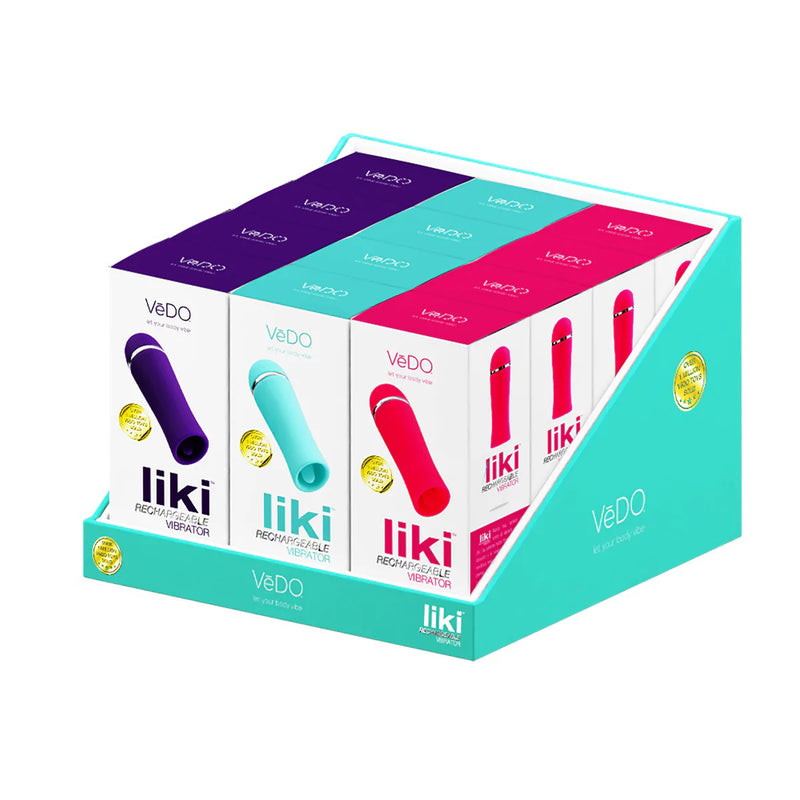 "Liki Rechargeable Flicker Vibe - 12 Piece Assorted Display VI-F1100"