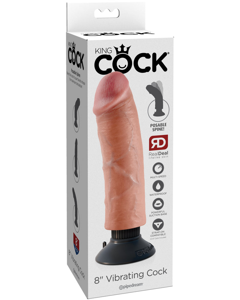 King Cock 8-Inch Vibrating Cock - Light