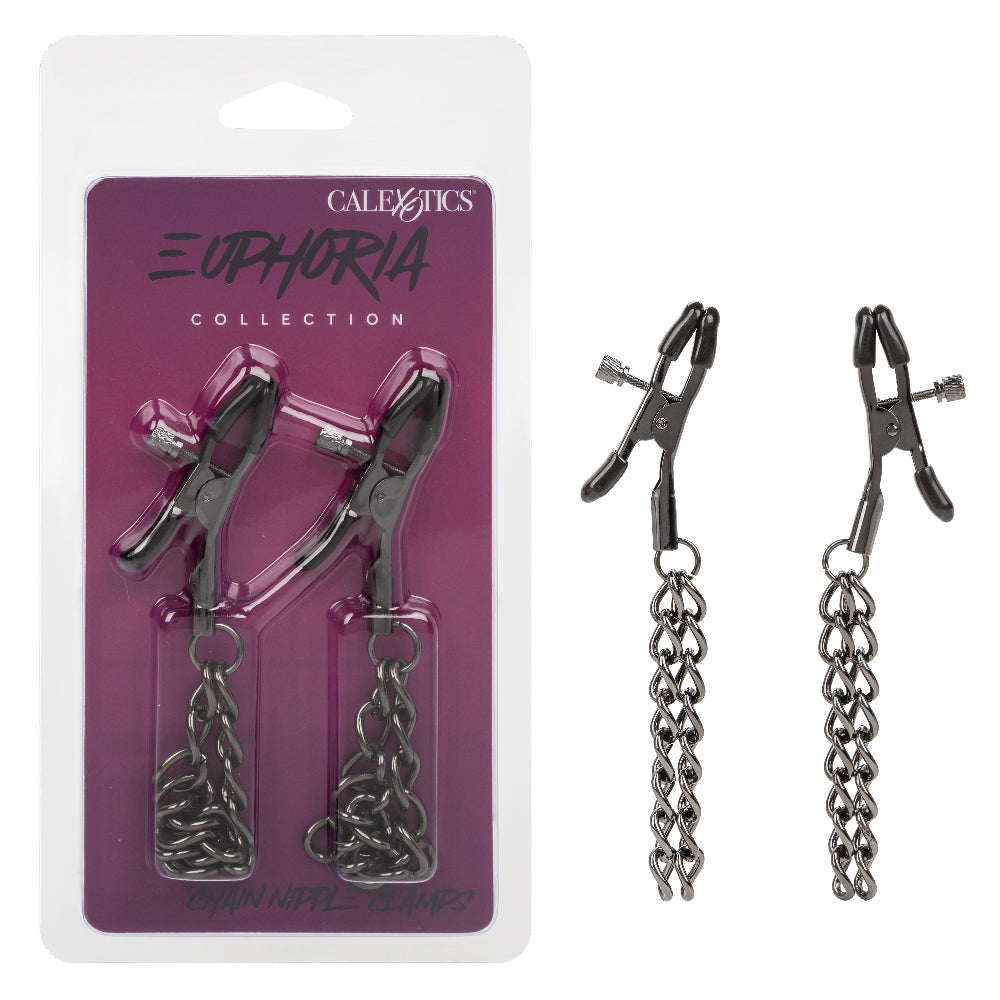 "Euphoria Collection Chain Nipple Clamps - Black SE3100072"