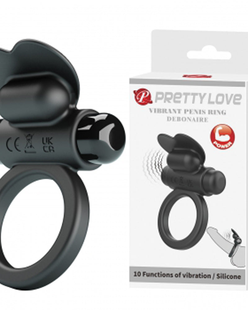 Vibrating Penis Ring Debonaire - Black