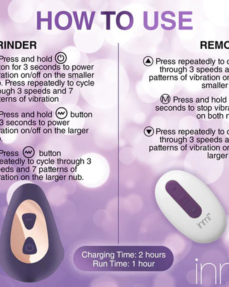 "Vibrating Silicone Grinder - Purple INM-AH145"