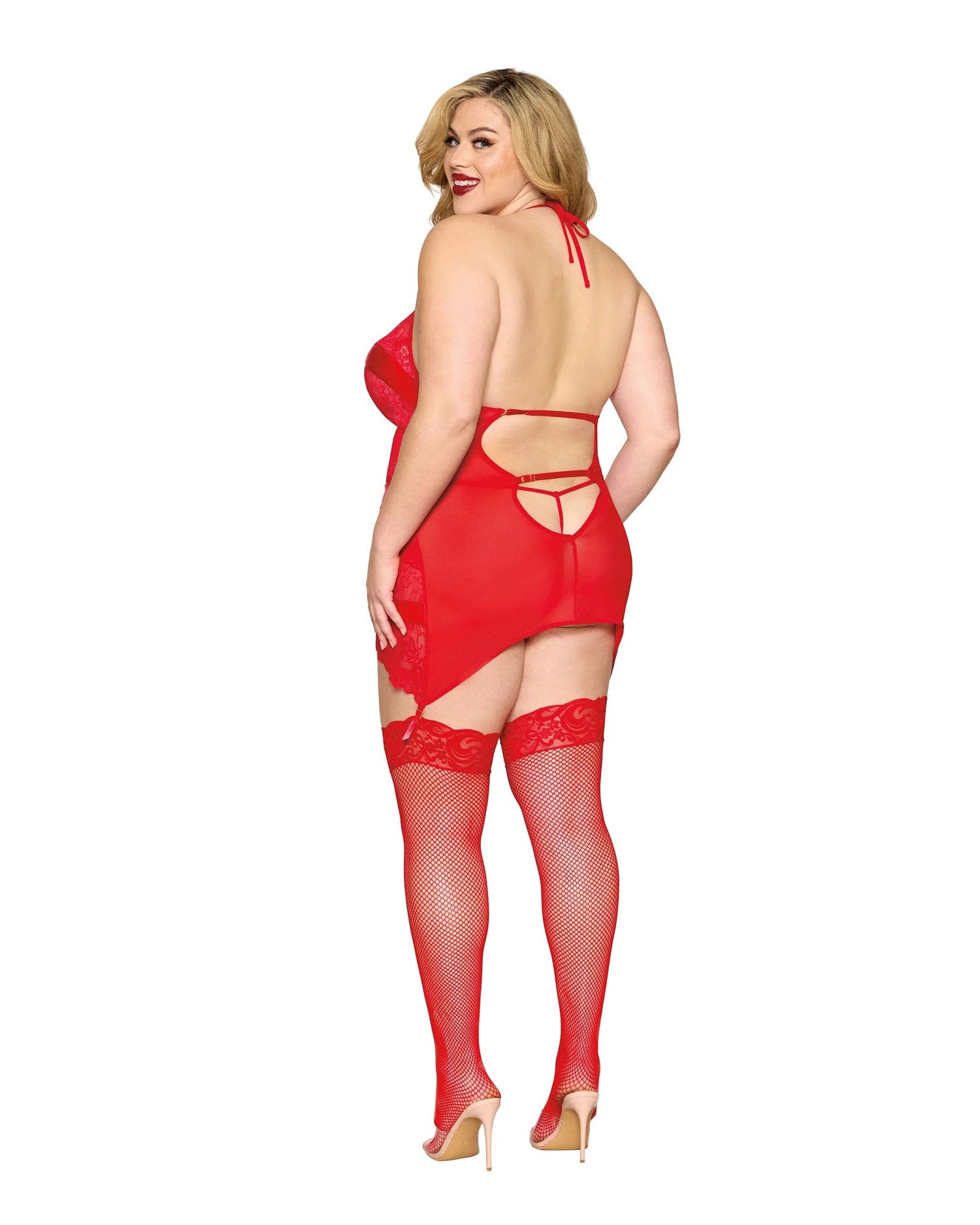 "Garter Slip and G-String Dmnd - One Size Queen - Red DG-13518XPNSTAOSQ"