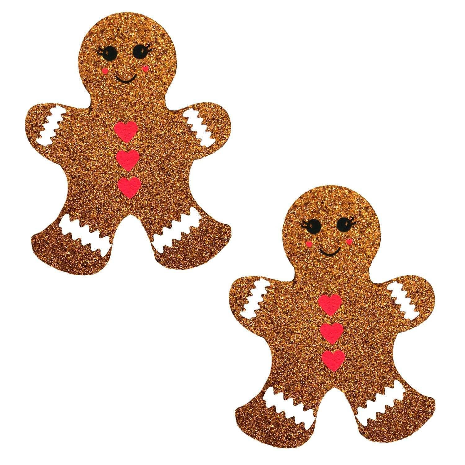 "Glitter Gingerbread Man Nipple Cover Pasties NN-FA-GIN-NS"