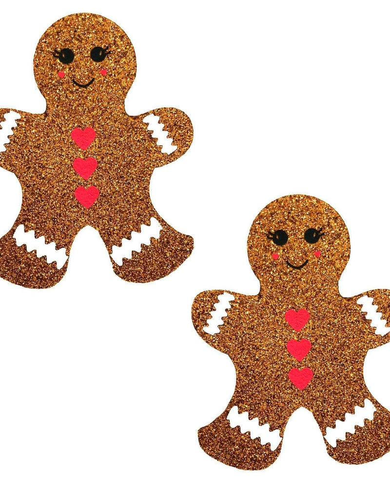 "Glitter Gingerbread Man Nipple Cover Pasties NN-FA-GIN-NS"