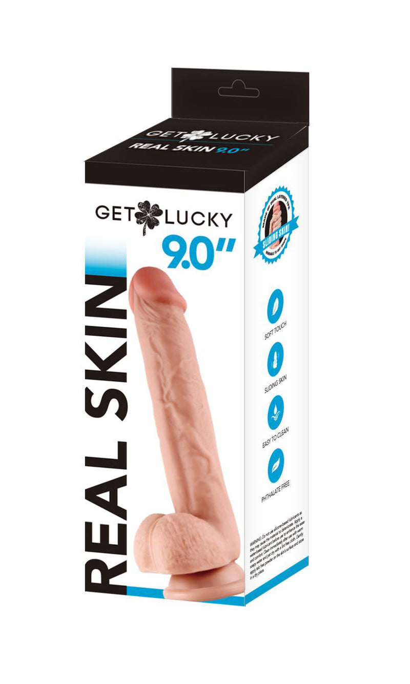 "Get Lucky 9 Inch Real Skin Dildo TMN-GL-2468"